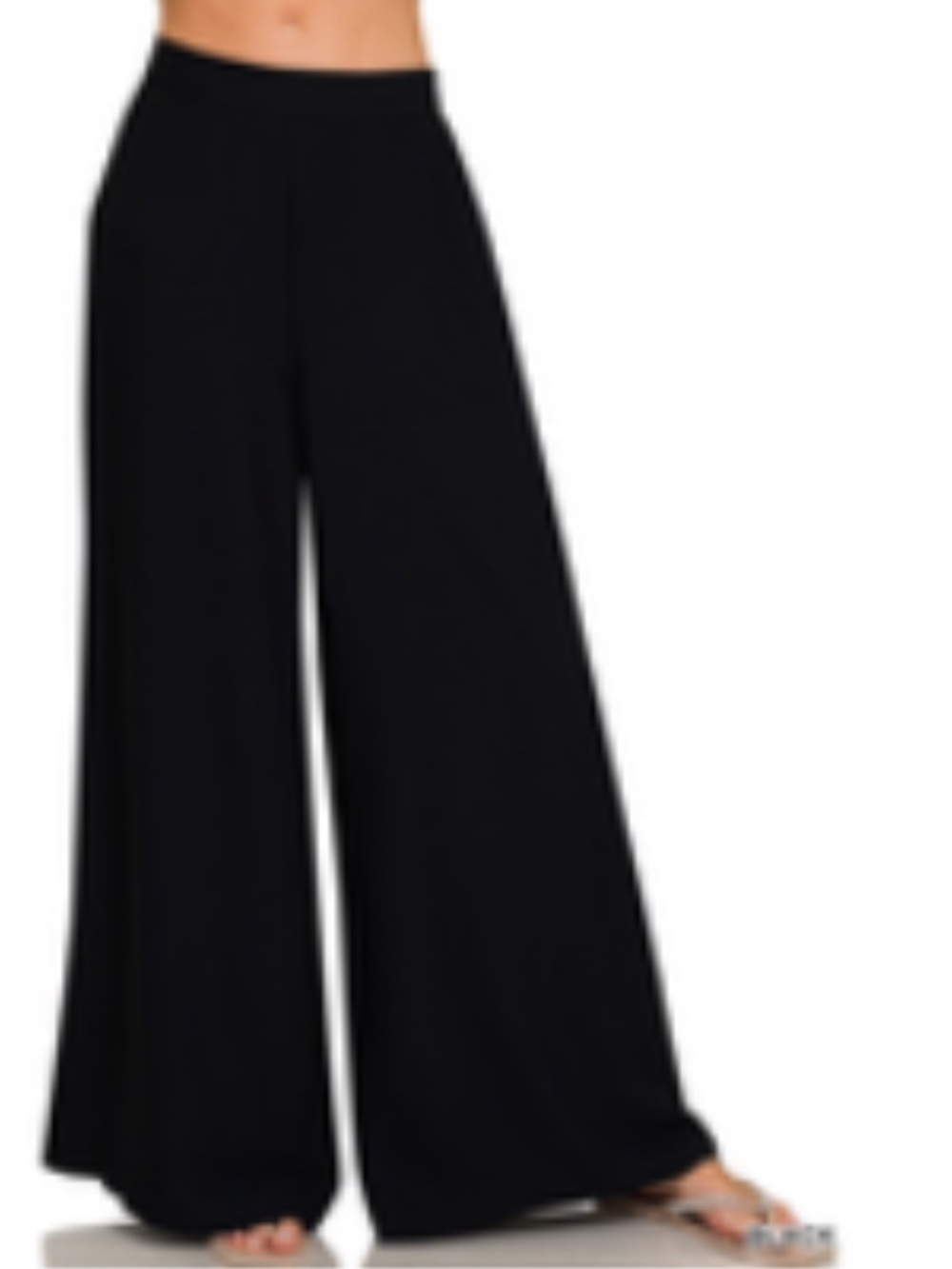 #1203 Zenana Relaxed Fit Elastic Waisted Wide Leg Pants